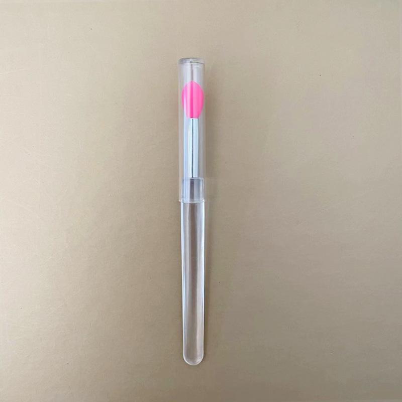 Tragbarer Silikon-Lippenpinsel mit Deckel - Staubdichter kleiner Lippenstift-Applikator