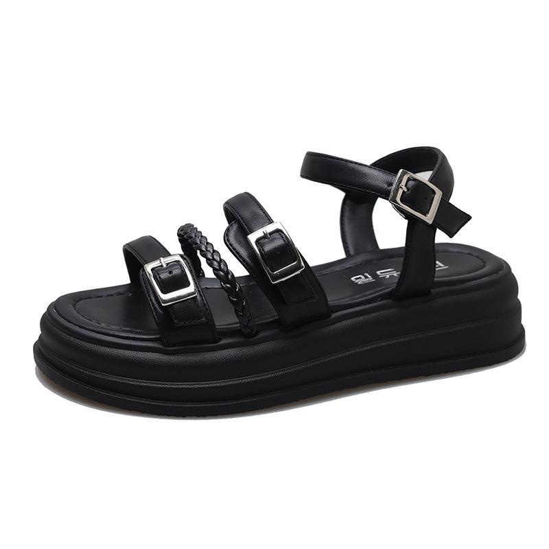 Sandals fairy fairy platform heightening beach shoes summer new casual one-word buckle sports sandals