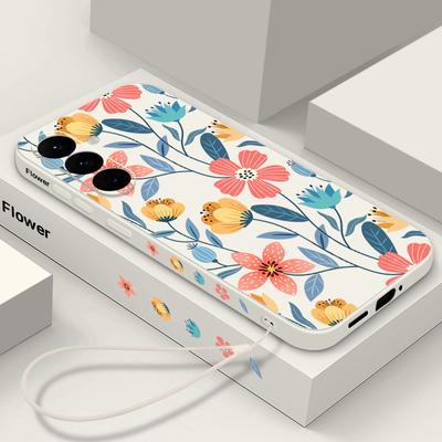 Per Samsung S24 S23 Ultra S22 Plus S21 S20 FE A53 A13 Custodia per Telefono Antiurto Sottile Morbida TPU Stampa Fiori Cover