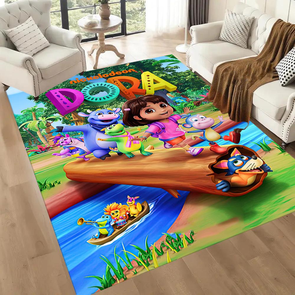 Dora Explorer Floor Rug Office Rug Design for Living Rooms Entryway Playrooms Dining Room Anti-slip Rug Office home decor Perfect Gift for Women/Men