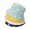 Double-sided Bucket Hat Female Summer Daisy Flower Sunscreen Hat Soft Sister Literary Printing Sunshade Basin Hat Female