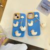 Cute 3D Duck Pendant Shockproof Cover Cartoon Shatter Silicone Soft Phone Case For iPhone 17 16 15 14 13 12 Pro Max