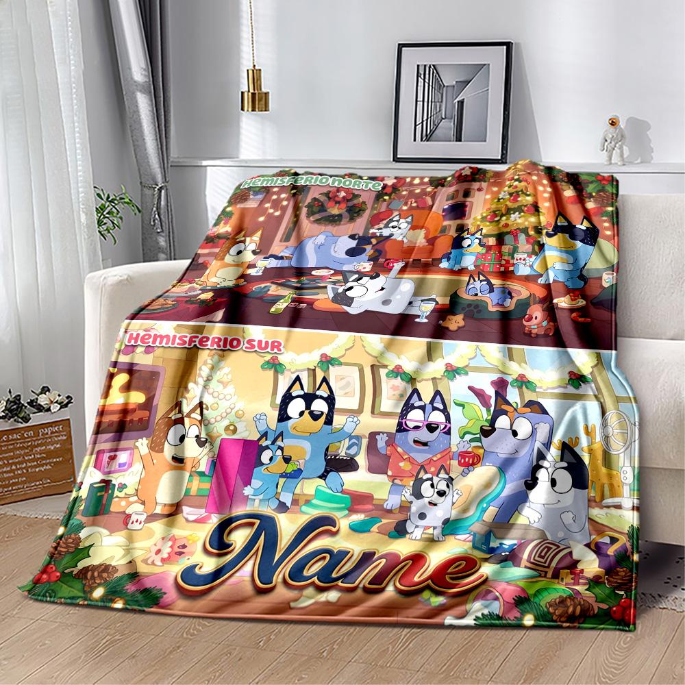 Christmas Village Lights Customize Your Name Blanket Gift Customizable Blanket Soft & Cozy Throw For Bed Picnics Seaside Office Chair All-Season Use