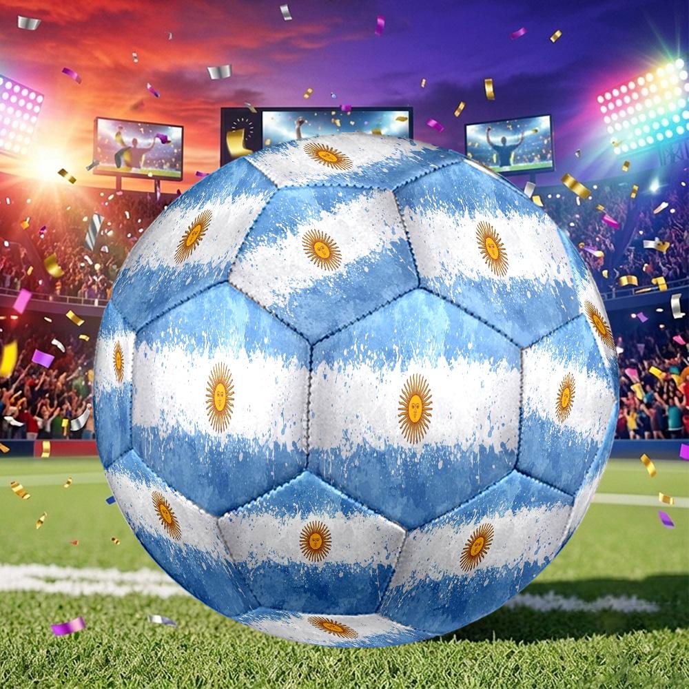 1pc Argentine Flag Art Size 5 Soccer Ball, Suitable for Practice Matches/tournament Training,Lightweight and Durable Gt7071