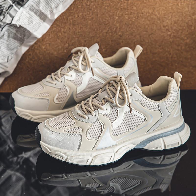 

Кросівки тата чоловічі 2025 літо дихаючі та не задушливі сітчасті спортивні туфлі міцні кросівки для бігу легкі та універсальні 44 бежевий