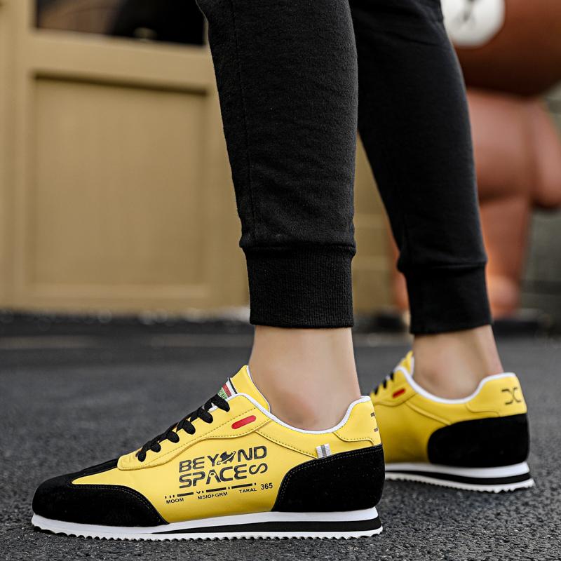 Fashion Yellow Suede Sneakers Men Print Letter Casual Shoes For Men Autumn Winter Original Men's Sneakers Zapatillas De Hombre
