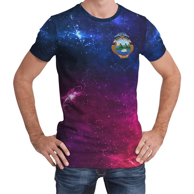 Modisches Costa Rica Flagge 3D Gedrucktes T-Shirt Herren Kleidung Lässige Oberteile Costa Ricanisches Emblem Grafik Übergroß Rundhals T-Shirts