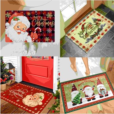 Vánoční vzor Santa Claus Koberce Obývací pokoj Balkon Vchod Protiskluzové koberečky Koupelna Ložnice Podlahové rohože Omyvatelné Domácí dekorace