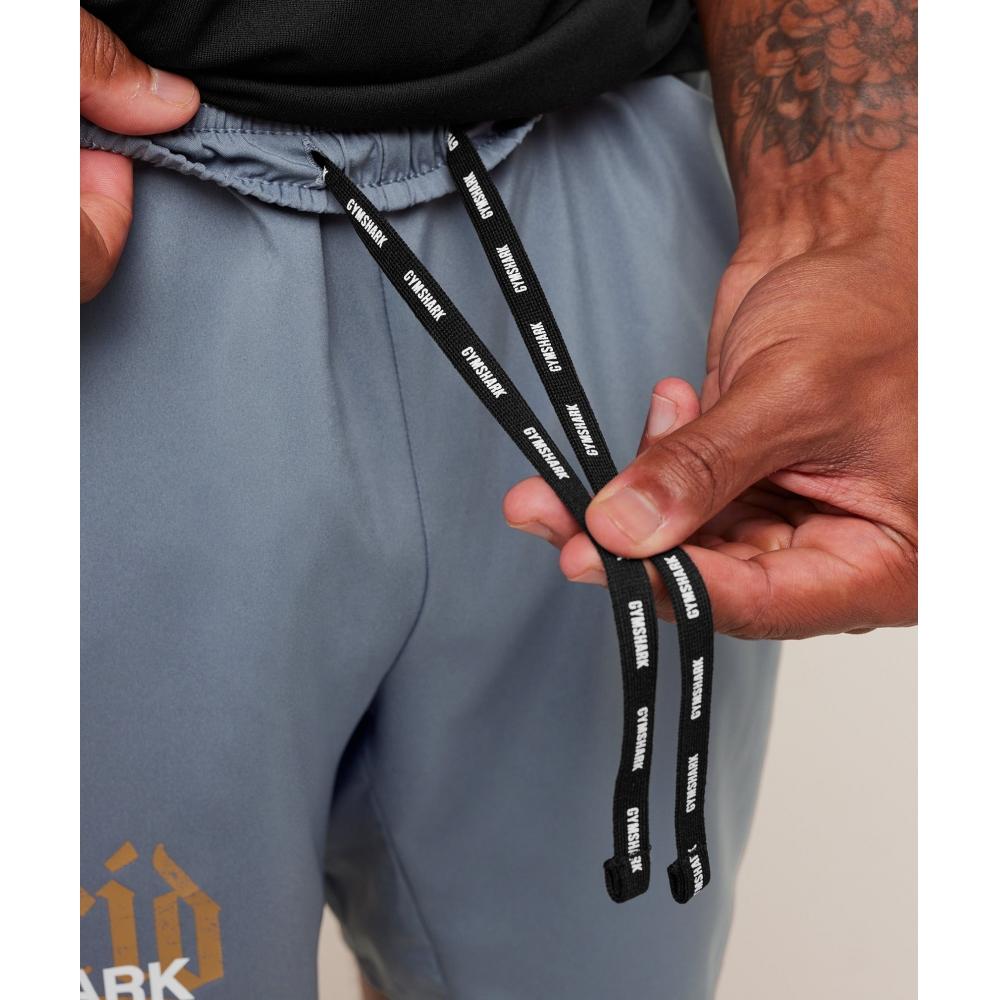 Gymshark Hybrid Graphic 7  Shorts Iron Blue A3c3x Uctm