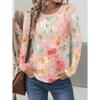 Vintage Floral 3D Print Women's Crew Neck Long Sleeve T-Shirts Comfortable Fashion Tops Tee Y2k Clothes Harajuku Female Clothing