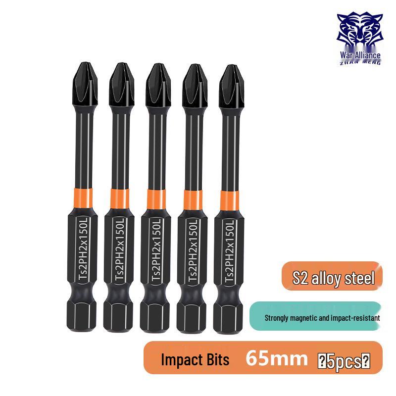 Phillips Magnetic High Hardness Extended Anti-Slip Electric Screwdriver Bit, Hex Shank, Rustproof.