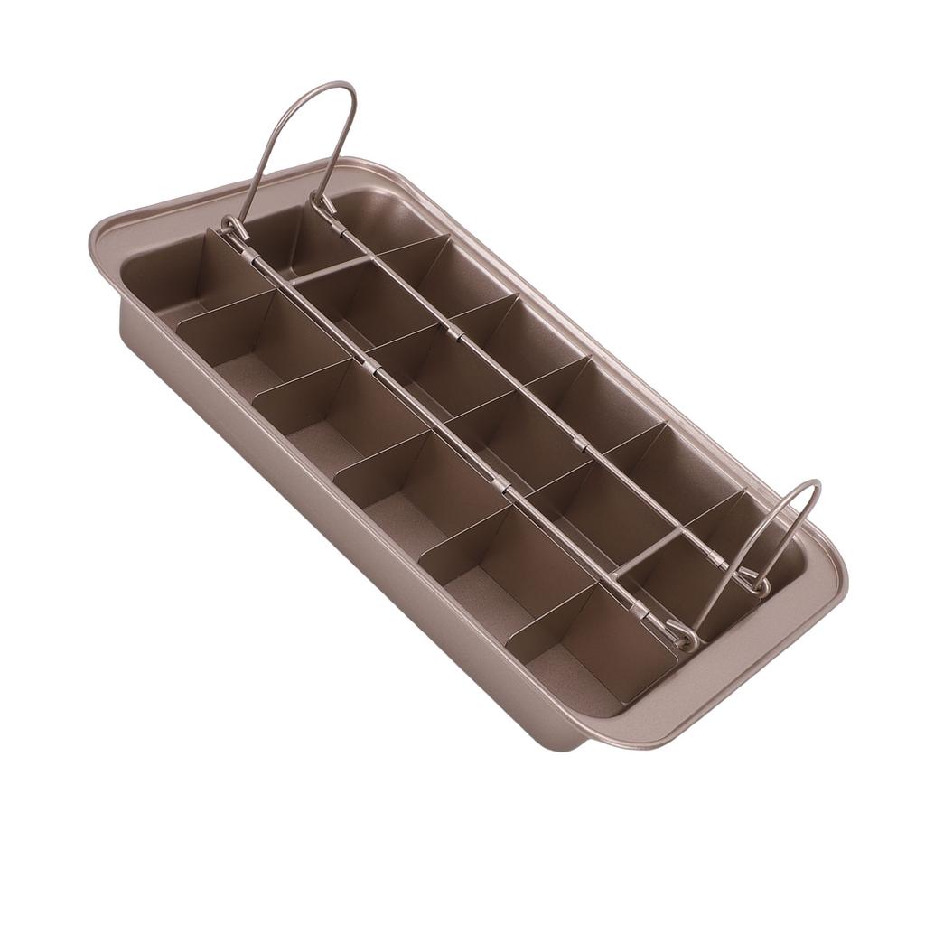 Brownie Pan with Divider Carbon Steel 18 Pre Cut Nonstick Baking Pan Bakeware Tray for Oven Baking Muffin and Cupcake