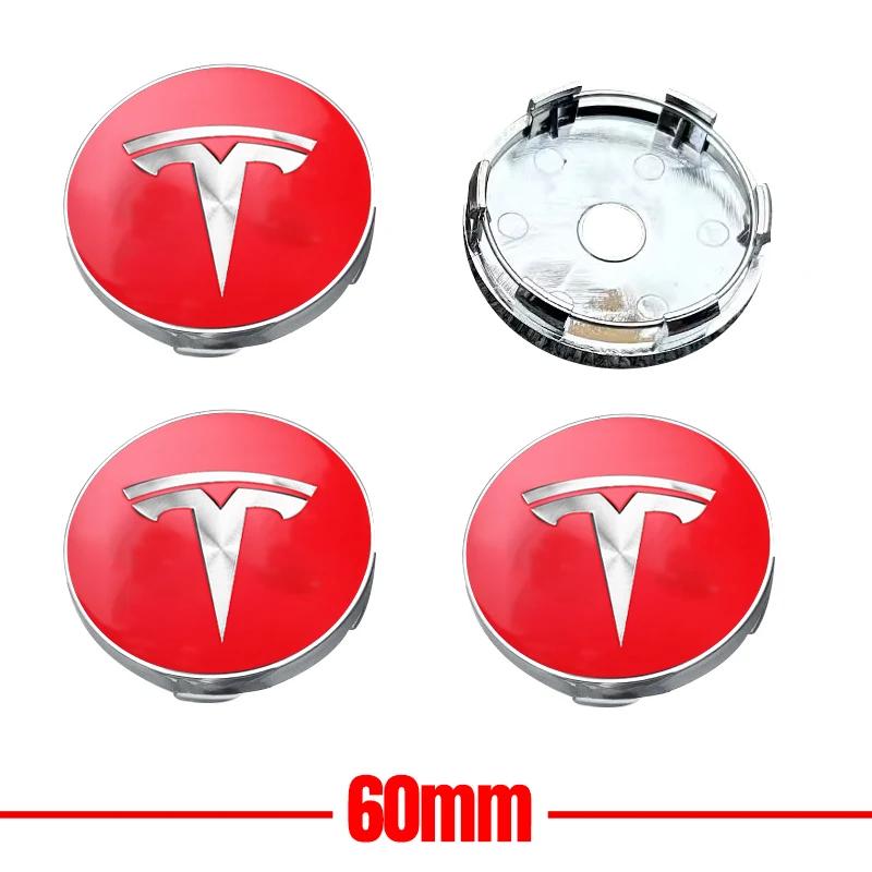 4pcs 60mm Tesla Hub Cap Center Cap Logo High Quality Sticker for Tesla Model 3 Y S X Personalized Car Sticker Car Accessories
