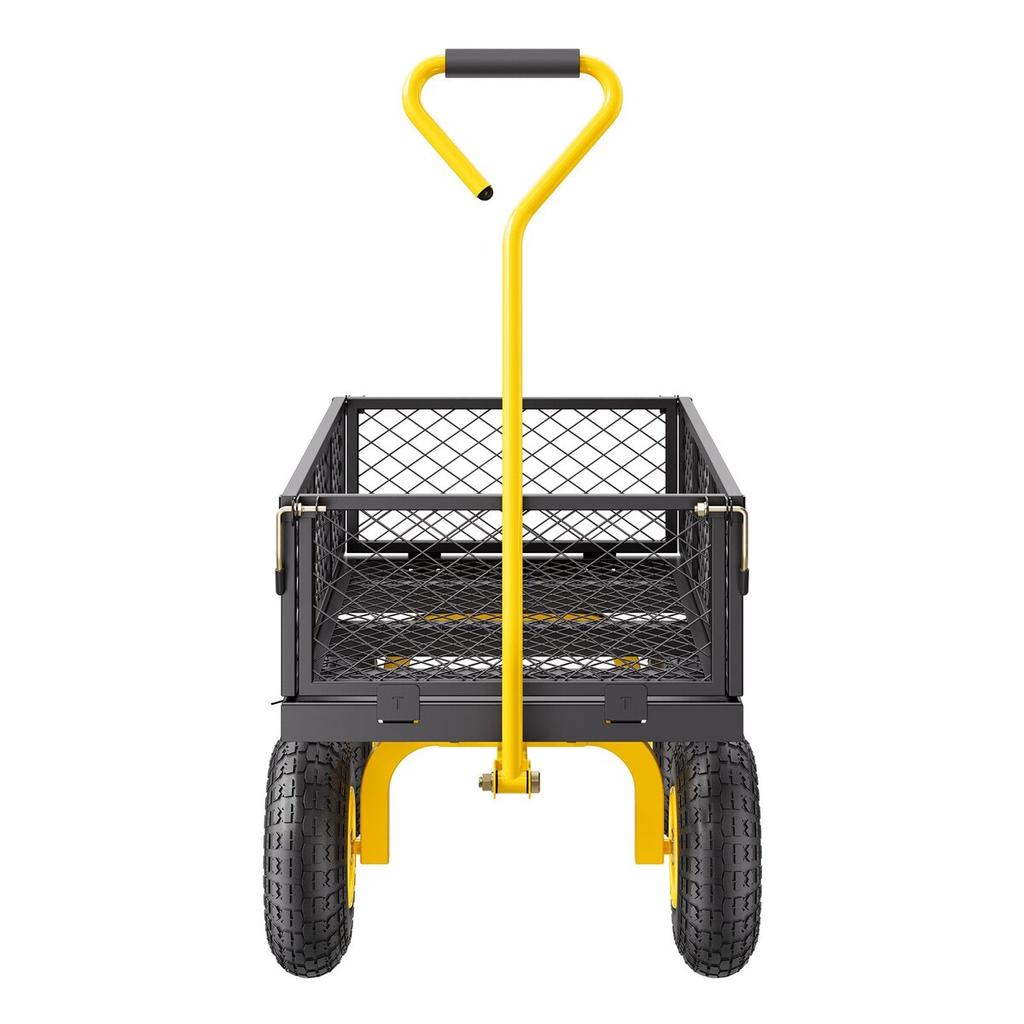 Steel Garden Cart 500lb Capacity Heavy Duty Yard Wagon Cart 10in Tires