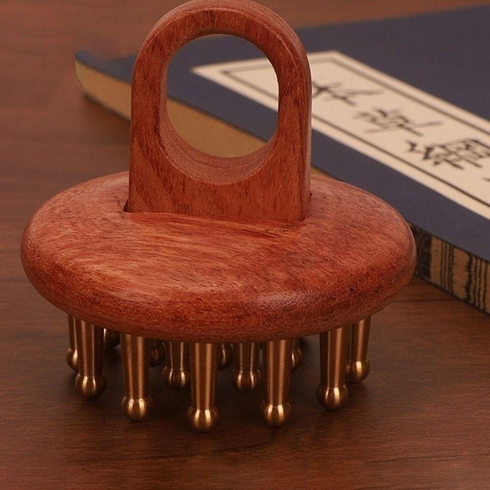19 Teeth Sandalwood Massager Comb Reduce Puffiness Guasha Scalp Tool  Neck Body Massage
