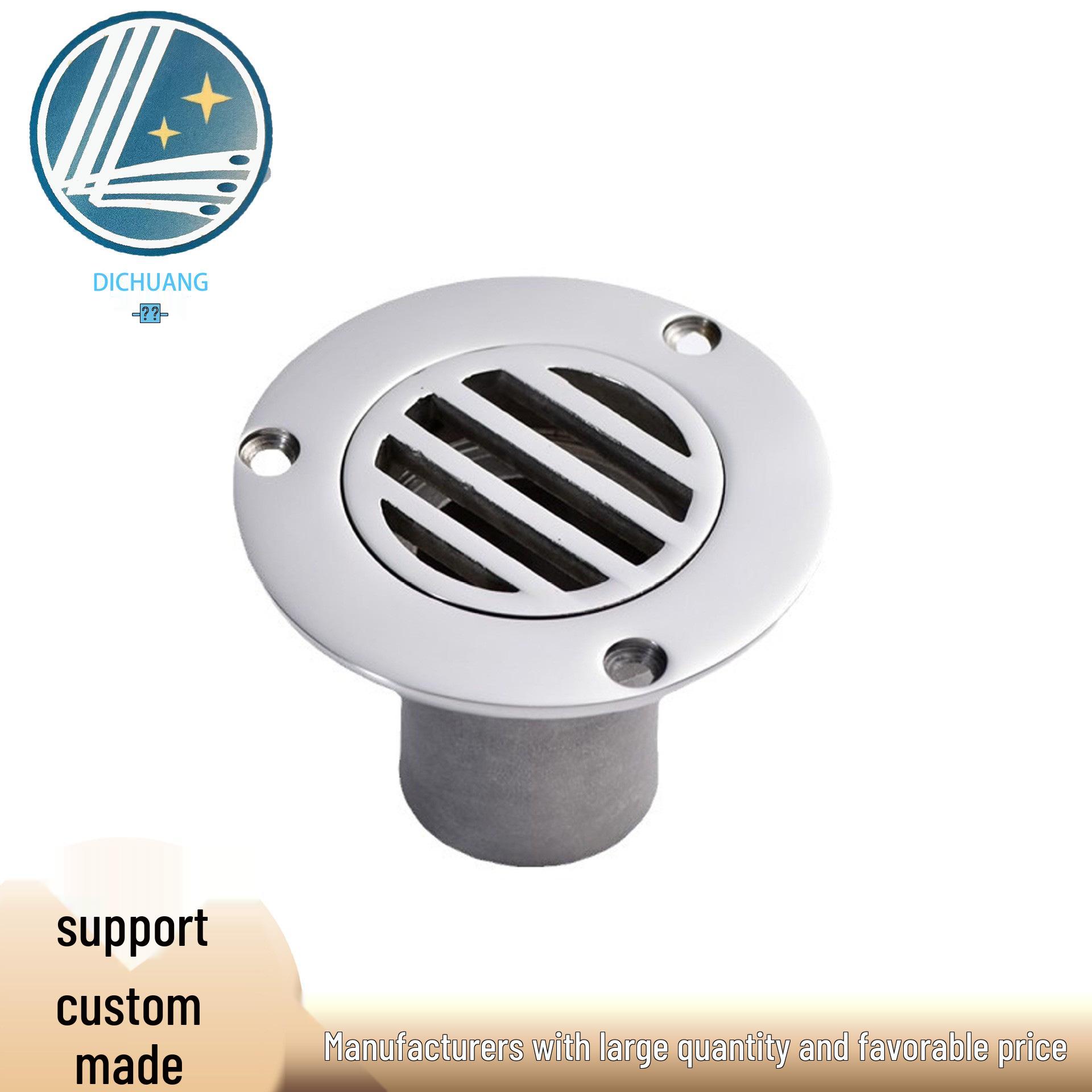 316 Stainless Steel Yacht Deck Floor Drain with Mesh Outlet 38mm Integrated Floor Drain
