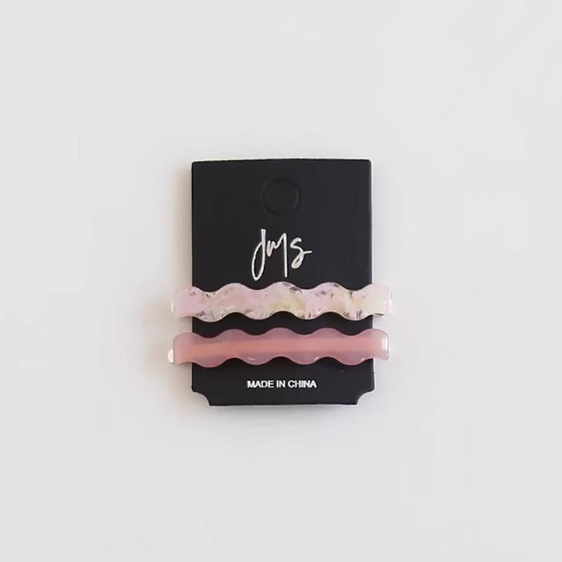 2pcs/set Acetate Hair Clip Wave Geometric Hairpins Side Pins Sweet Cute Women Hair Accessories