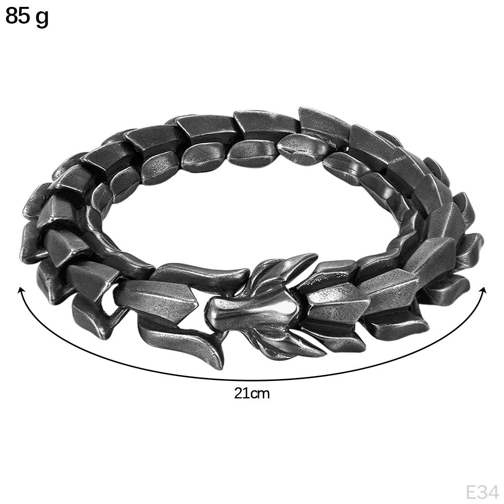 Biker Bracelet Titanium Steel of Dragon Shape Bangle for Men Boys