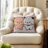 Cute BBubu And Dudu Cushion Cover Natural Linen Organic Fabric DoubleSided Printing Couch Pillow Covers Home Decor