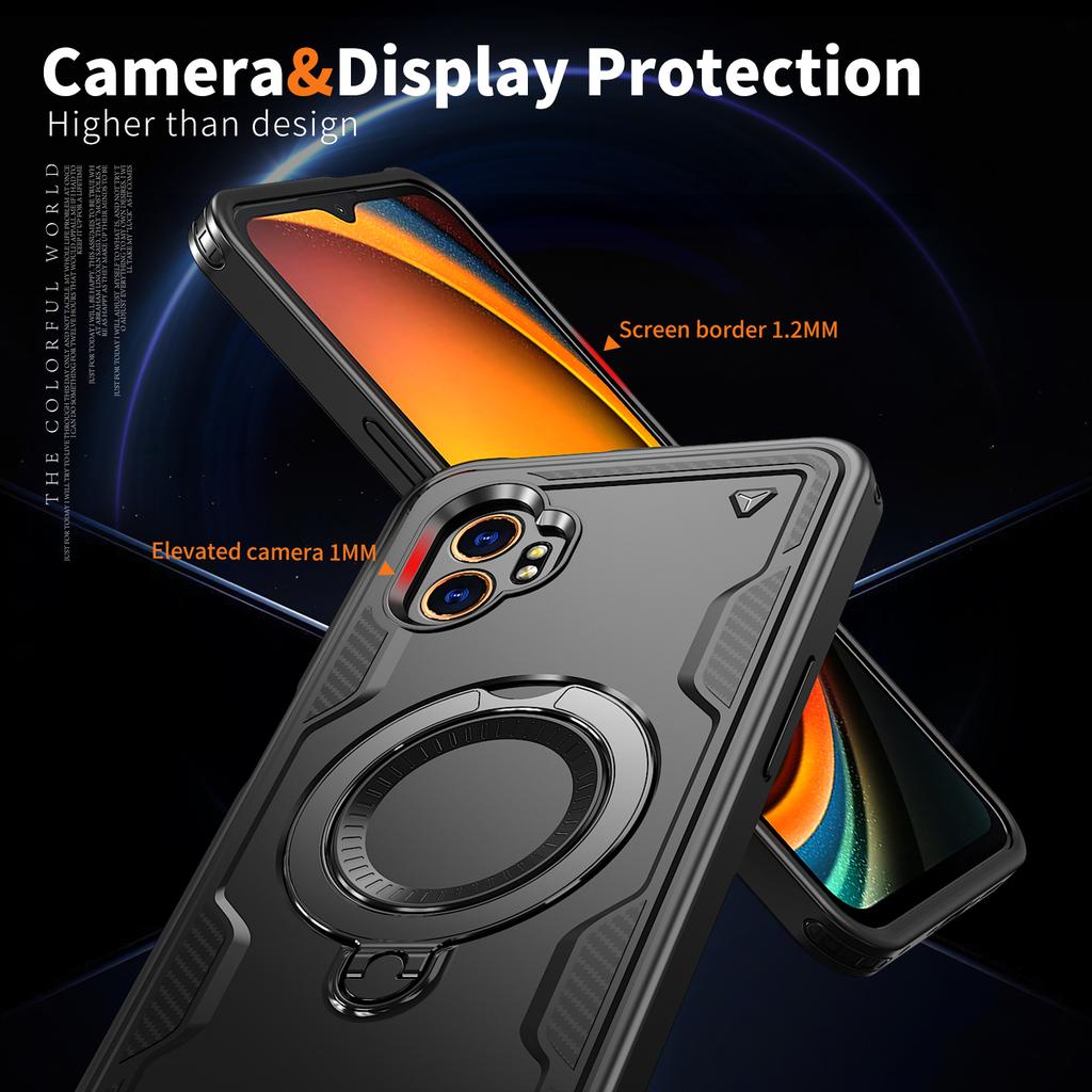 Case For Samsung Galaxy Xcover 7 Pro Armor Shockproof 360° Rotating Magnetic Metal Stand Soft TPU Frame Hard Plastic Phone Cover