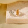 Stainless Steel Gold Silver Color Gradient Design Rings for Women Luxury Fashion  Adjustable Joint Rings Versatile Jewelry Gift