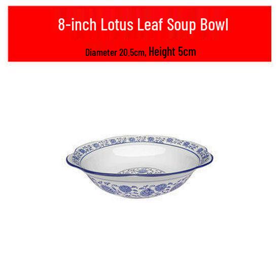 Retro Blue & White Lotus Soup Bowl - Large Ceramic Chinese-Style Bowl for Mao Xue Wang & Pickled Fish