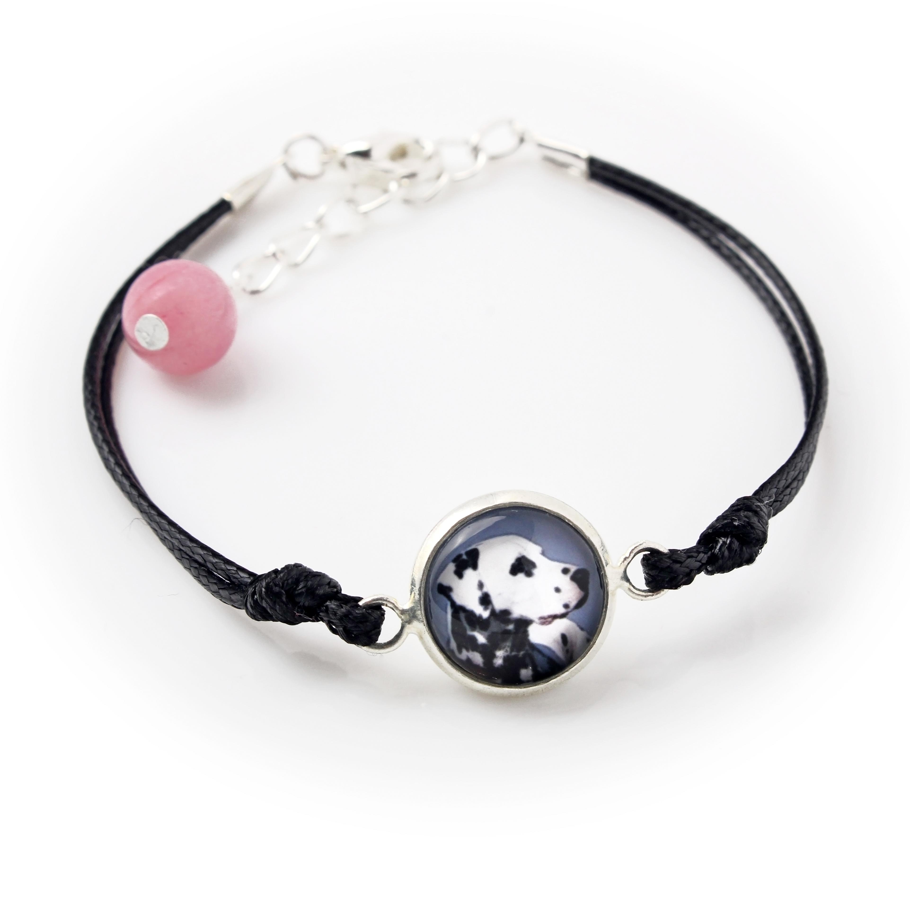 

Dalmatian, Carriage Dog, Spotted Coach Dog - bracelet with your photo handmade, unique jewelry from the Art-Dog brand срібний