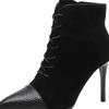 Fashion 2024 Winter Hot Front Lace-up Women's Boots Fashion Side Zipper Office and Career Sexy Pointed Toe High Heels Shoes for Women
