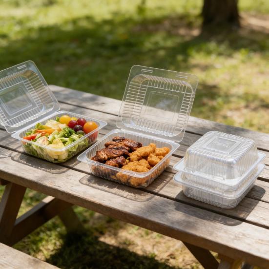 5.3-Inch Cake Packing Boxes Clear with Lids Food Container Thickened Disposable Sandwich Dessert Hamburger Salad