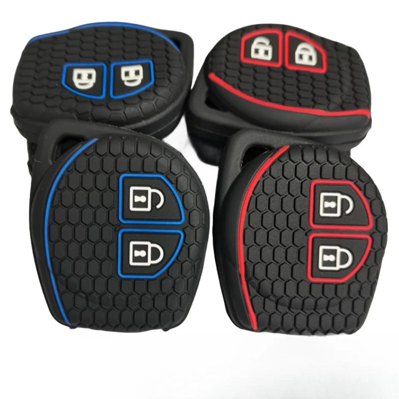 Silicone Car Key Fob Cover 2 Button Anti-Slip Shockproof Case for Alto Suzuki SX4 Swift Grand Vitara Ciaz Anti-Dust Protection
