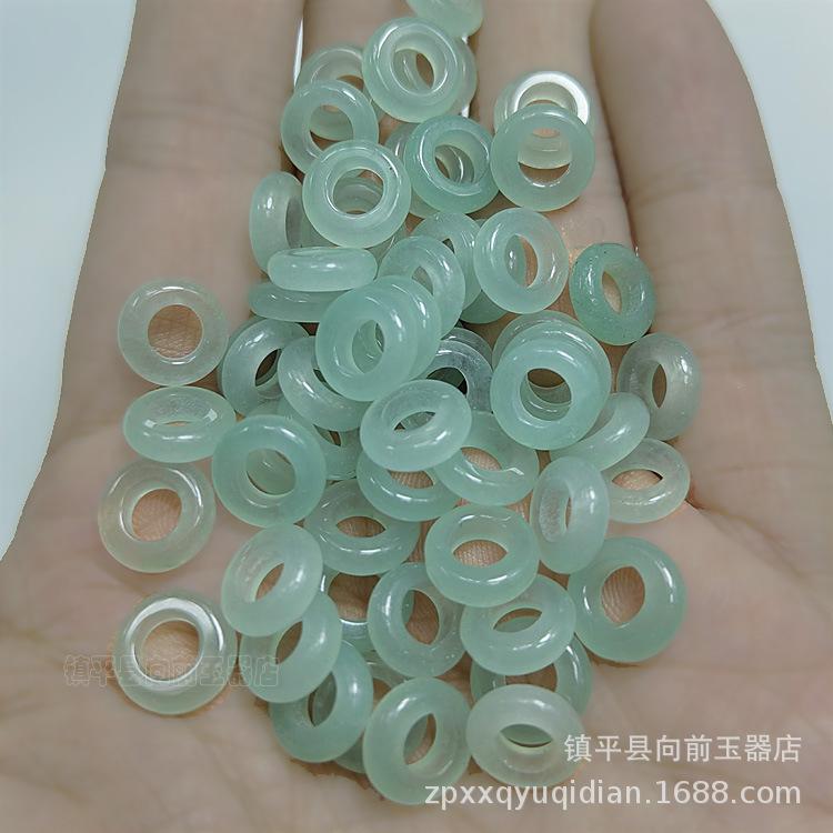 10mm Green Jade Quartzite Beads for DIY Jewelry Accessories 8mm inner circle 4mm