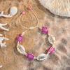 1011 Ocean Resort Wind Starfish Shell Bracelet, Daisy Rainbow Print Hand Rope Tide