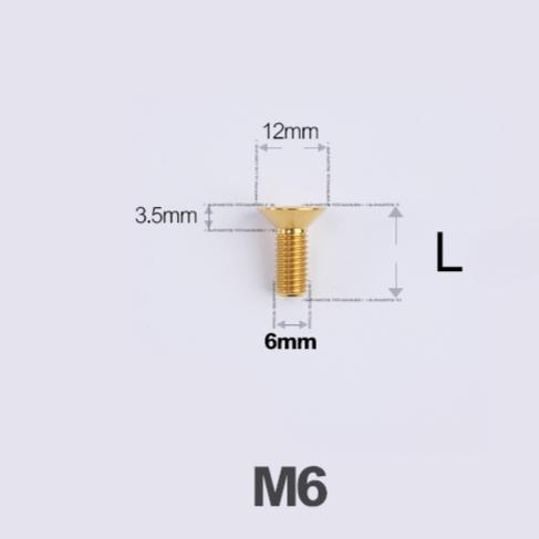 M6*10 12 14 16 18 20-70mm TC4 GR5 Titanium Alloy T30 Torx Flat Countersunk Screw Bolt for Bike Bicycle Road Bike Multiple Colors