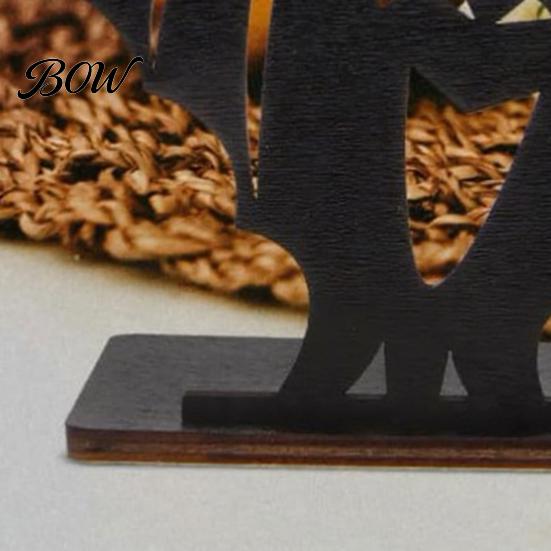 Halloween Horror Atmosphere Decor Bat Ornament, Solid Wood Tea Candle Holder, Classroom Spooky Decoration, for Desktop Electronic Candles Decorative