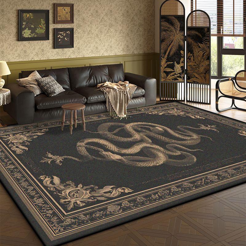 

Bohemian Retro Fluffy Carpet Luxury American Animal Print Living Room Rug Anti-slip Large Area Mat Bedroom Bed End 60*90cm