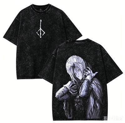Blutübertragene Gewaschenes T-Shirt Anime Liebhaber Harajuku Neues Modell Oversized Vintage Locker Streetwear Unisex hohe Qualität heißes Produkt T-Shirt