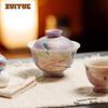 100ml Handbemalte Pfingstrose Gaiwan Antike Teeschale Teeschale mit Deckel Set Teekocher Abdeckung Schale Tee Service Zubehör Geschenk