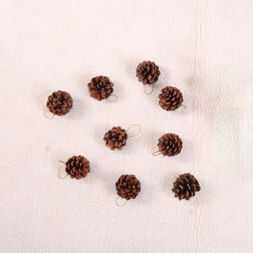 6Pcs/Bag Christmas Natural Pine Cones Rustic Pinecones Bulk Ornaments with String Crafting Home Accent Decor Tree Decoration