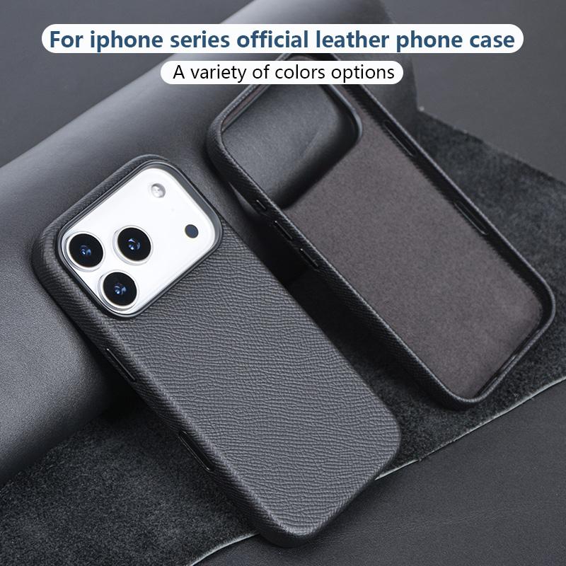 High Texture Business Sle Genuine Leather Case For IPhone 17 Pro Max 17 Air 17 Pro Skin-friendly Magnetic Charge Anti-Drop Cover