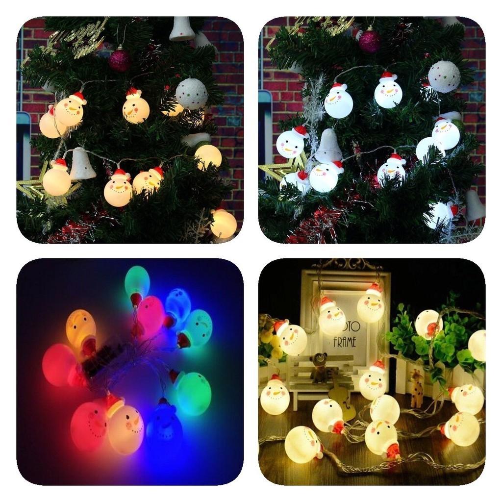 Led String Light Christmas Snowman Lamp Party Decoration Pendant Children Room