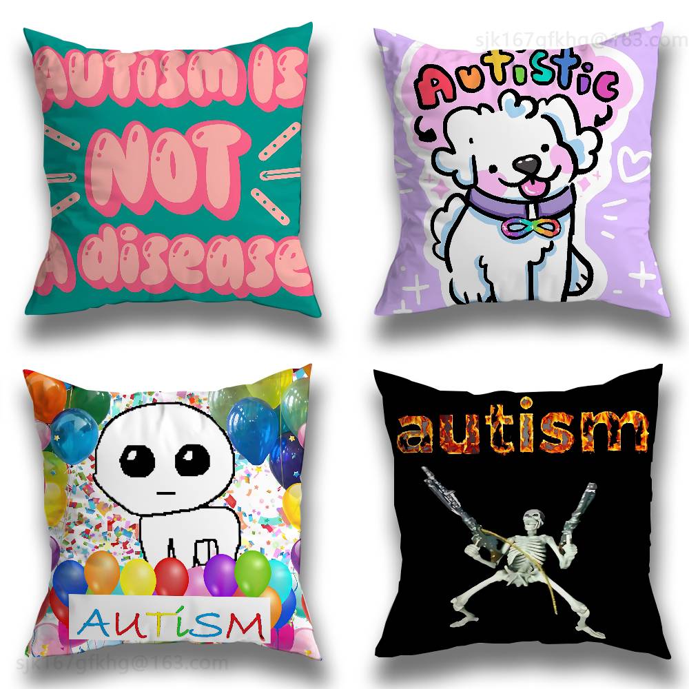 Autism Acceptanc pillowcase casual style decoration, suitable for home decoration (excluding pillow core)