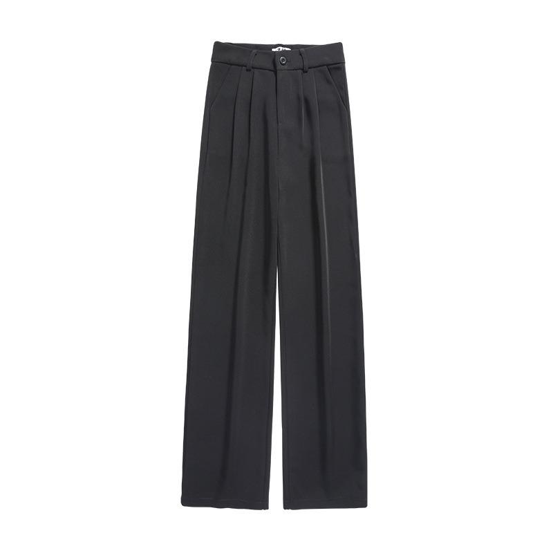 Ice silk wide-leg pants women's summer thin high waist drape thin straight loose casual narrow suit mopping pants