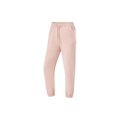 Pantalon de sport casual en tricot de couleur unie à cordon de serrage, taille moyenne, pour femme, bas AKLU834-7 Rose Porcelaine