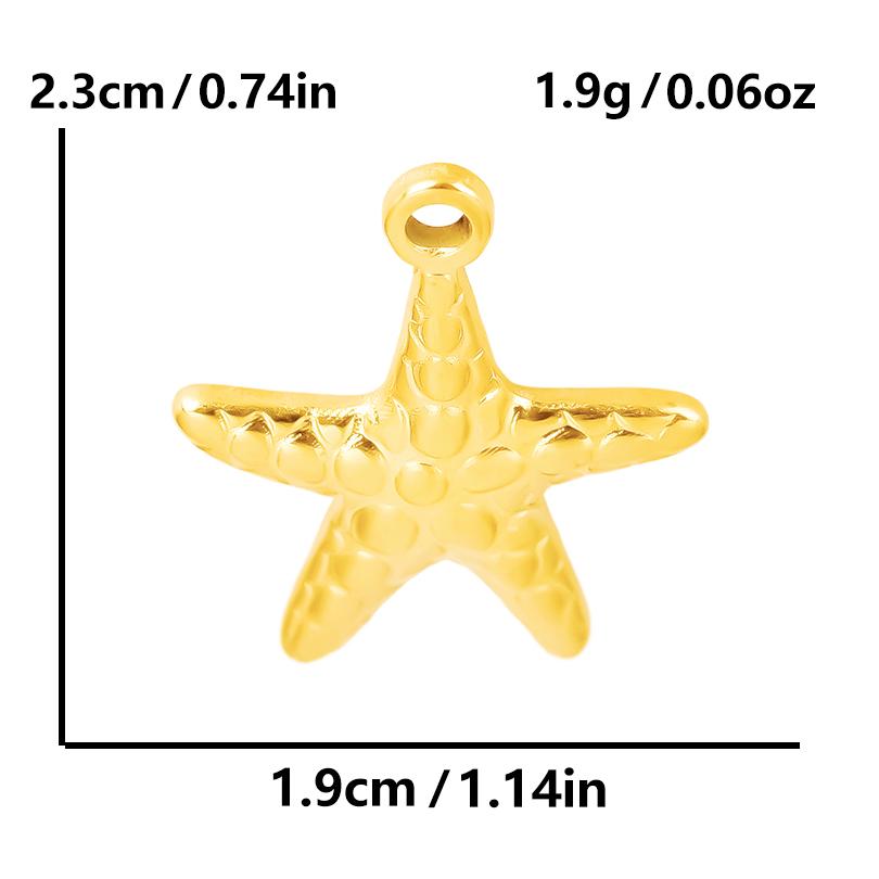 6pcs/Lot Stainless Steel Ocean Animal Charms For Jewelry Making Earring Necklace Starfish Coral Seahorse Pendant DIY Accessories