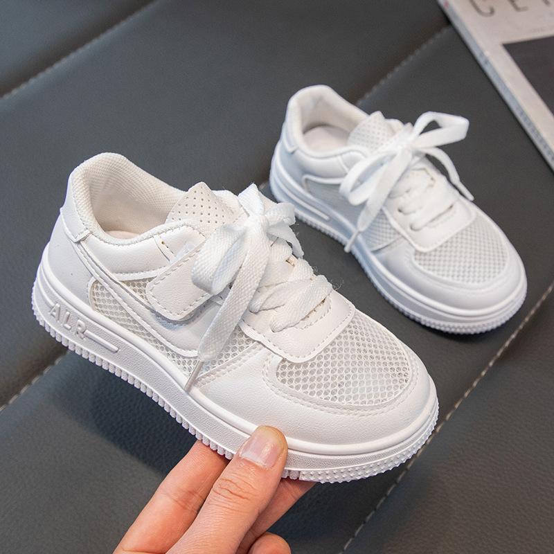 Children's Little White Shoes Boys and Girls Board Shoes Summer New Ins Students Net Shoes Versatile Soft Soles Baby Casual Classmates