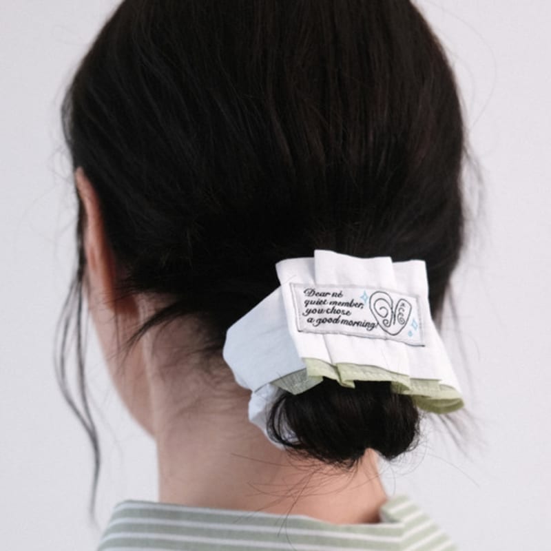 

не Рори Плиссированная резинка-скранчи (белый+светло-зеленый) WHITE+LIGHT GREEN