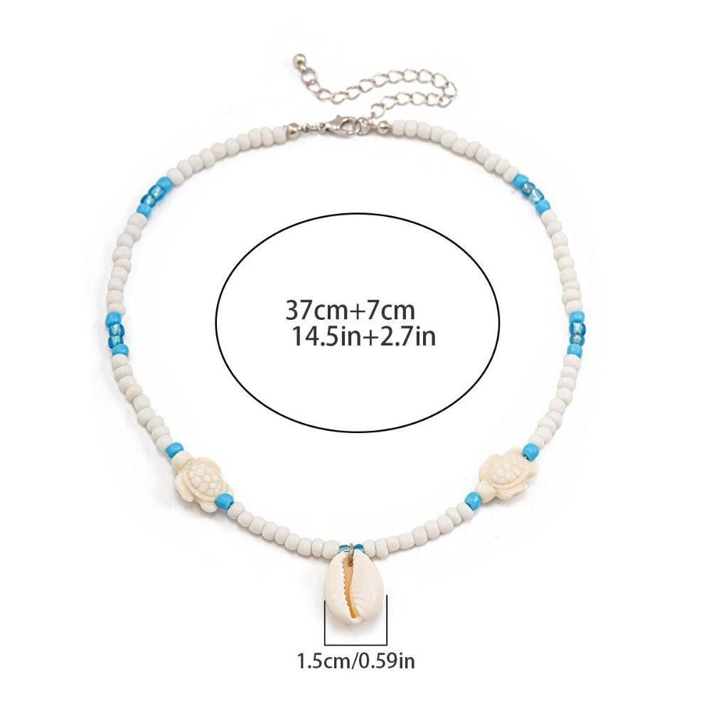Colorful Shell Pendant Necklace Delicate Charm Beaded Necklace  Korean Fashion