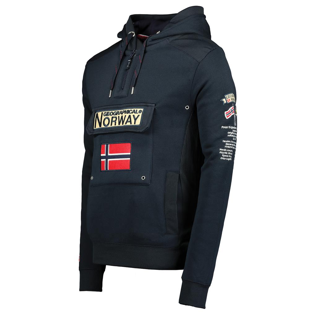 Men's Hooded Sweatshirt Geographical Norway Gymclass DB MEN 054 Sporty Navy Blue (WW2489H/GN/Navy)