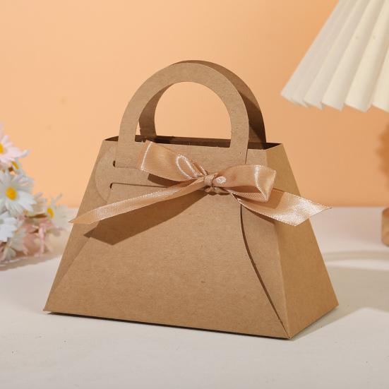 12 ks Dárkové krabičky ve tvaru kabelky s mašlemi na sladkosti, dezerty, luxusní sušenky, svatební výslužky, krabička na dárky, narozeninová oslava, družičky