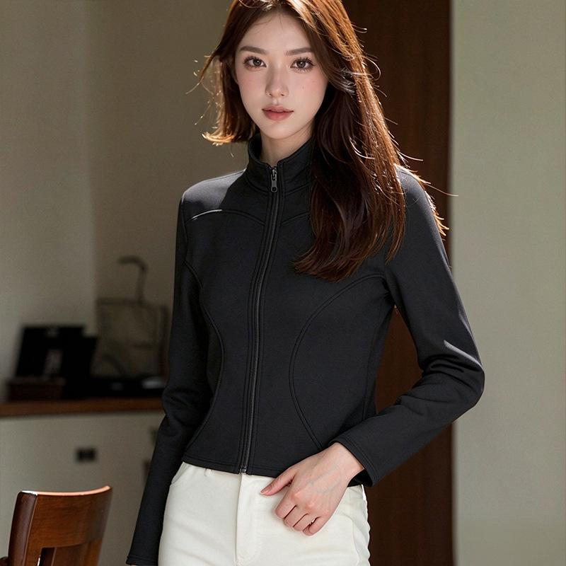 Women's Slim Fit Velvet-Lined Winter Pilates Yoga Jacket